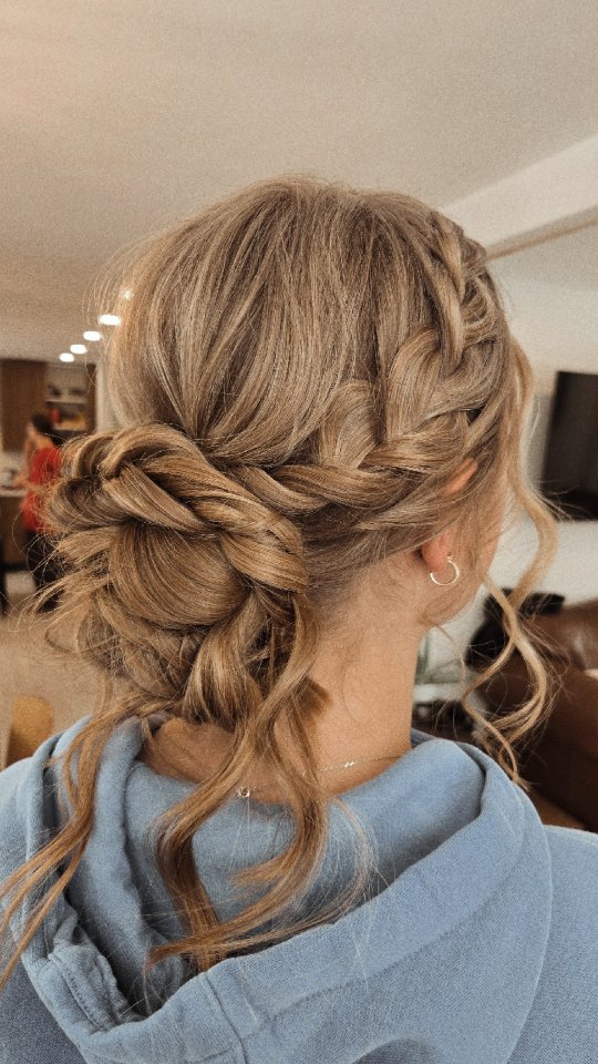 Textured bridal updo styled by Raya, Red Deer Alberta bridal hairstylist